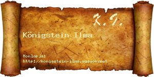 Königstein Ilma névjegykártya